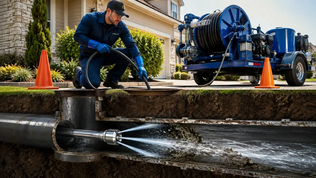 Main Sewer Line Hydro Jet Cleaning in Mt Baldy
