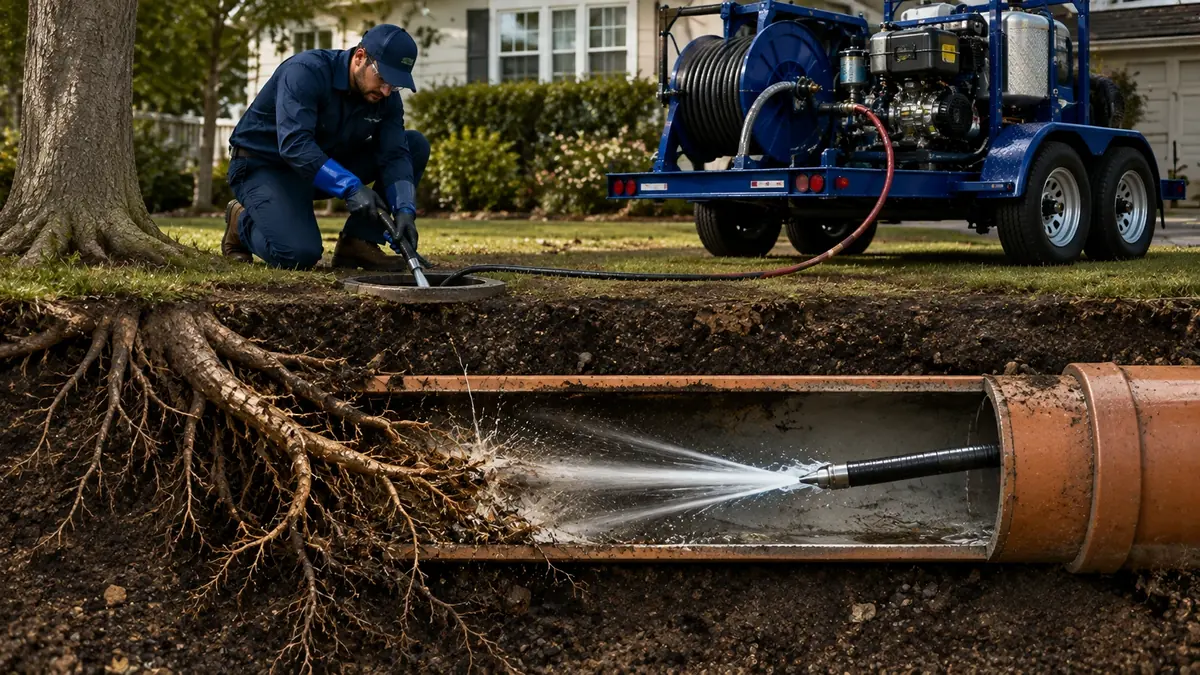 Tree Root Removal with Hydro Jetting in Mt Baldy